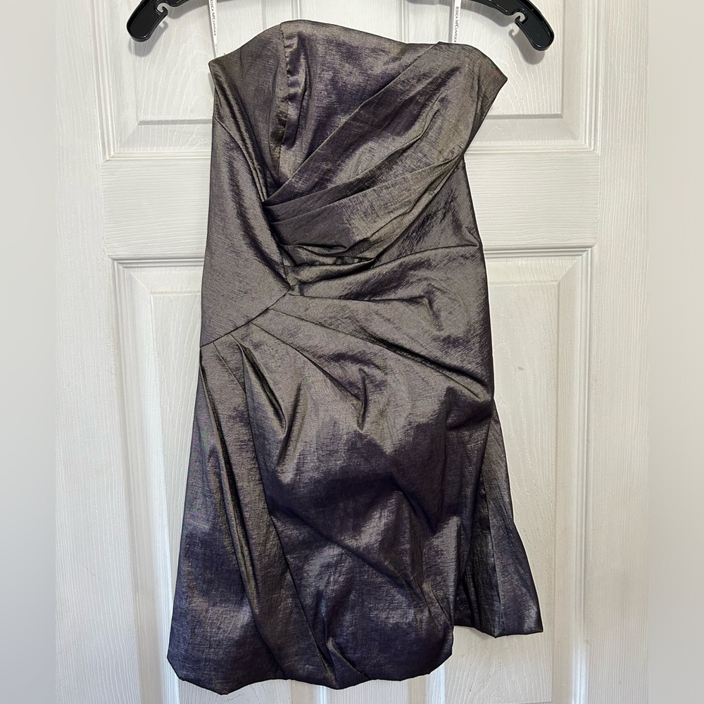 Jessica McClintock Strapless Iridescent Mini Dress